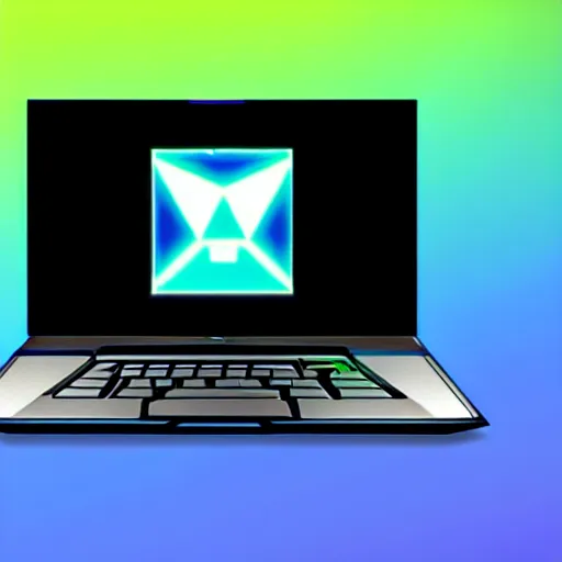 Image similar to vaporwave hacker laptop. linux terminal