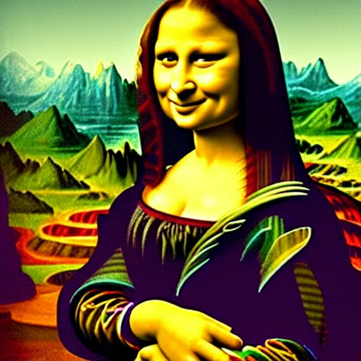 Image similar to shrek as the mona lisa