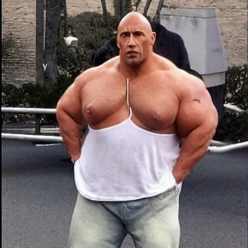 Image similar to the rock but hes very fat