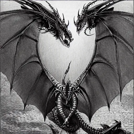 Image similar to red dragon by gustave dore