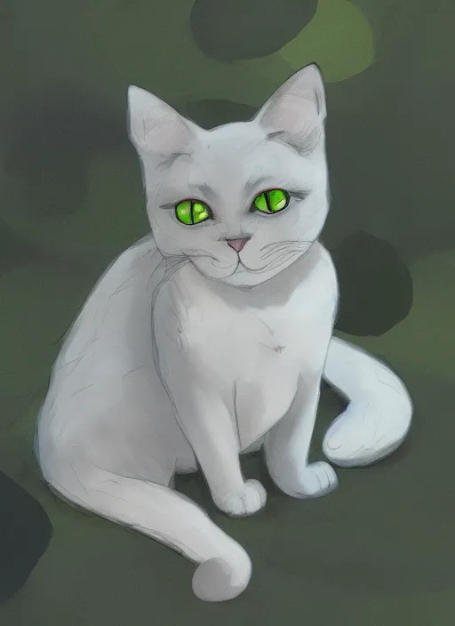 Prompt: beautiful little cat, beautiful lightness, anatomically correct, trending on pixiv, forest