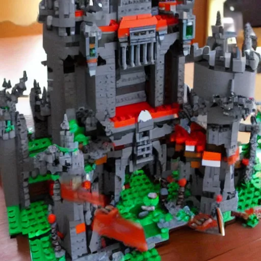 Image similar to castle greyskull from he - man made out of legos