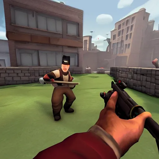 Prompt: Team fortress 2 on the playstation one