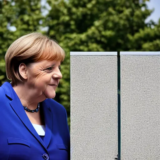 Image similar to angela merkel peeing at a urinal