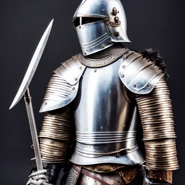 Prompt: photograph of a knight with falcon armour. extremely detailed. dslr. 8 5 mm. 8 k