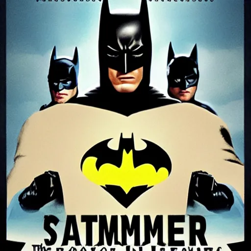Prompt: summer blockbuster movie poster batman vs the state of indiana