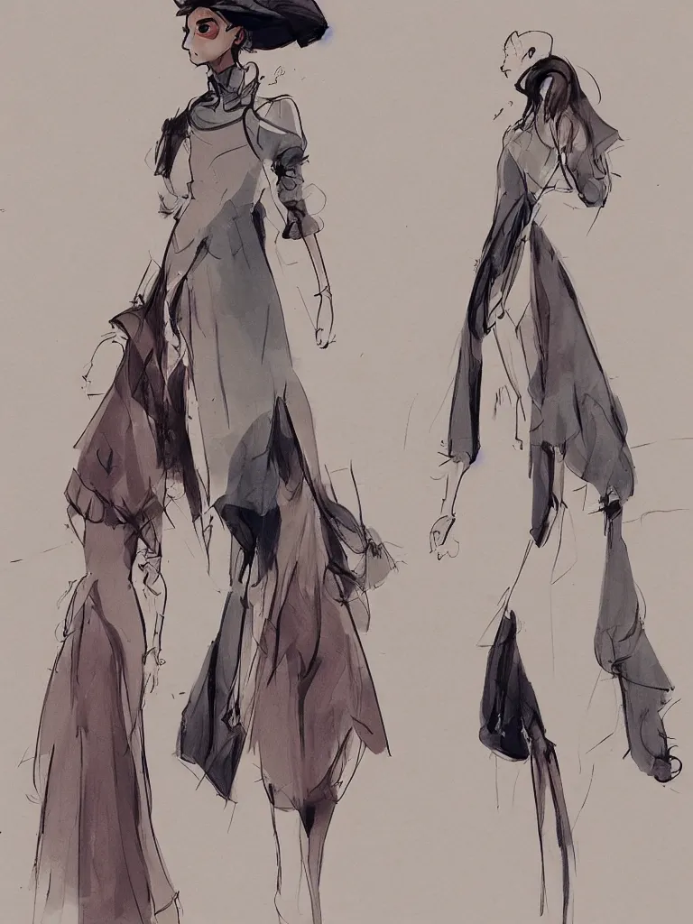 Prompt: fashion show by disney concept artists, blunt borders, rule of thirds