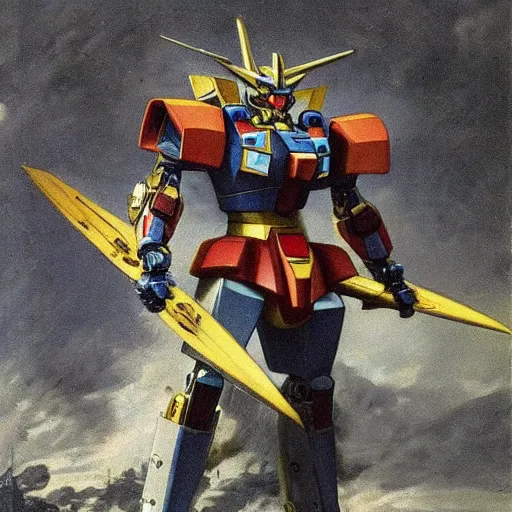 Image similar to jean francois millet as gundam mecha on 1 9 th roman empire, random content position, ultra realistic human face details with emotion, ultra realistic environment content details, incrinate content details, delete duplicate contents, rgb color