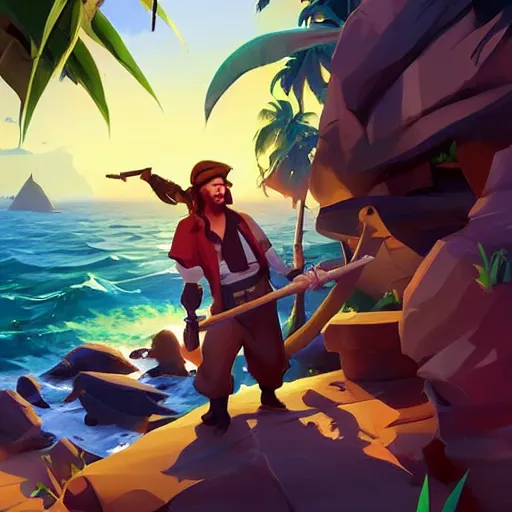 Image similar to painting treasure on sea of thieves game smooth median photoshop filter cutout vector, behance hd by jesper ejsing, by rhads, makoto shinkai and lois van baarle, ilya kuvshinov, rossdraws global illumination