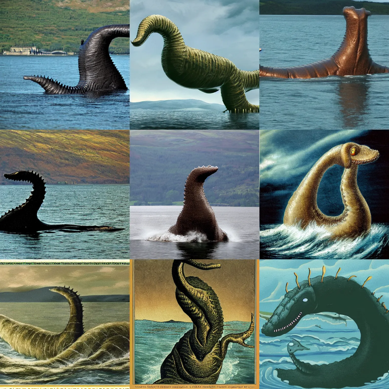 Prompt: what does the loch ness monster look like