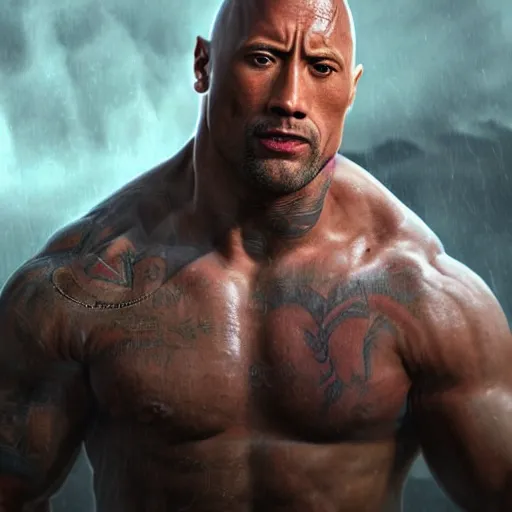 Prompt: hyperrealistic mixed media high Resolution Dwayne Johnson, stunning 3d render inspired art by Jamie Salmon and István Sándorfi and Unreal Engine and Greg Rutkowski, perfect facial symmetry, dim volumetric lighting, 8k octane beautifully detailed render, full body shot, post-processing, extremely hyper-detailed, intricate, epic composition, highly detailed attributes, highly detailed atmosphere, cinematic lighting, masterpiece, trending on artstation, very very detailed, masterpiece, stunning, flawless completion, lifelike texture, perfection,