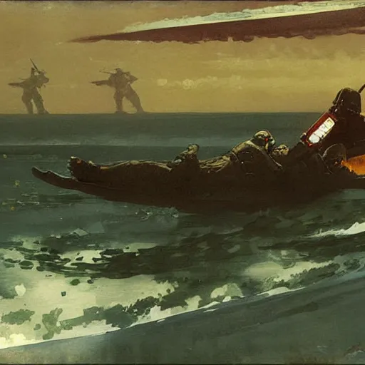 Prompt: a beautiful painting of a battle by Winslow Homer, Star Wars, trending on ArtStation