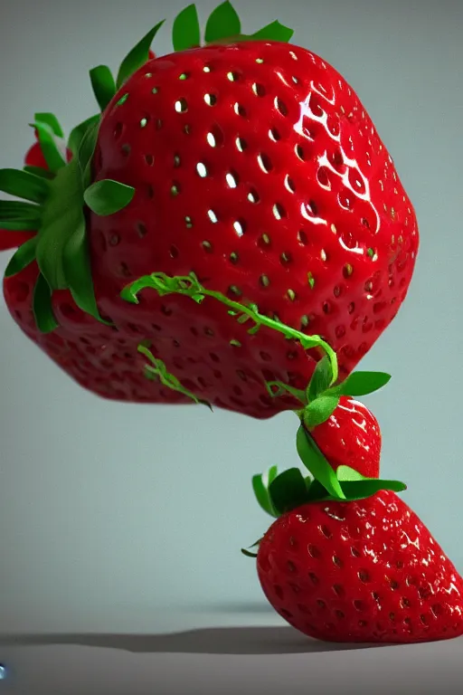 Image similar to strawberry ninja, concept art, octane render