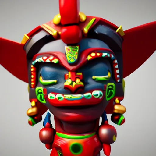 Image similar to close up, 3 d toy aztec gods as funco toy, octane 8 k render, studio lighting, artstation