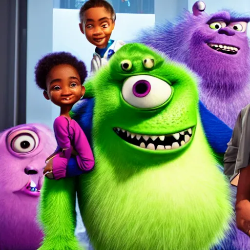 Prompt: umar johnson in monsters inc