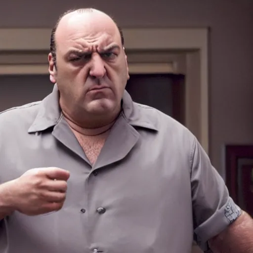 Prompt: an angry tony soprano finding out all the gabagool is gone, 8 k, high definition, highly detailed, photo - realistic