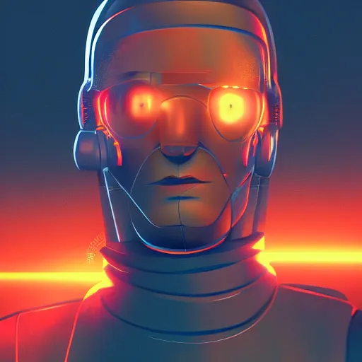 Image similar to cyberpunk william of orange as the leader of a futuristic communist society, cybernetics, sharp lines, digital, artstation, colored in