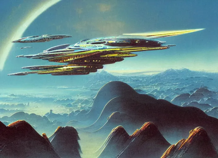 Image similar to a spaceship in an empty landscape by bruce pennington