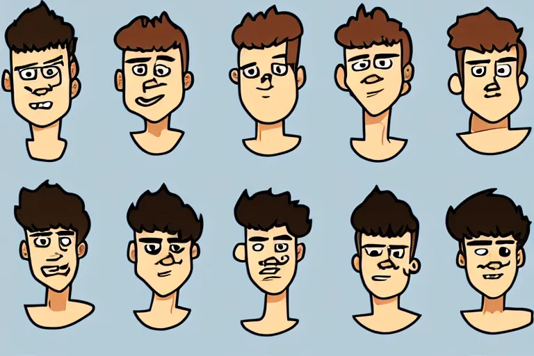 Image similar to Drawn guy, in full growth, in different styles, with different backgrounds