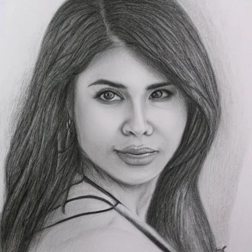 Prompt: isabel pantoja, pencil drawing.