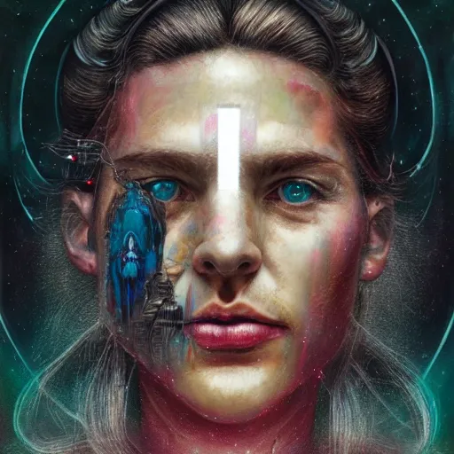 Image similar to dream portrait of Thor, cameras, melting ,8k,by tristan eaton,Stanley Artgermm,Tom Bagshaw,Greg Rutkowski,Carne Griffiths, Ayami Kojima, Beksinski, Giger,trending on DeviantArt,face enhance,hyper detailed,minimalist,cybernetic, android, blade runner,full of colour W 1024