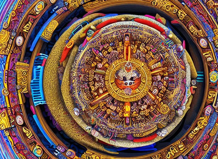 Image similar to hyperrealism, detailed textures, photorealistic 3 d render, a coloured beautiful tibetan kalachakra mandala, ultra realistic, ultra high pixel detail, cinematic, intricate, cinematic light, concept art, illustration, art station, unreal engine 8 k