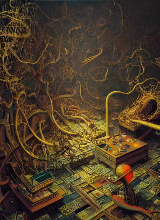 Prompt: hyper detailed 3d render like a Oil painting - the immanentization of the eschaton by Jacek Yerka, Mariusz Lewandowski, Houdini algorithmic generative render, Abstract brush strokes, Masterpiece, Edward Hopper and James Gilleard, Mark Ryden, Wolfgang Lettl, hints of Yayoi Kasuma, octane render, 8k