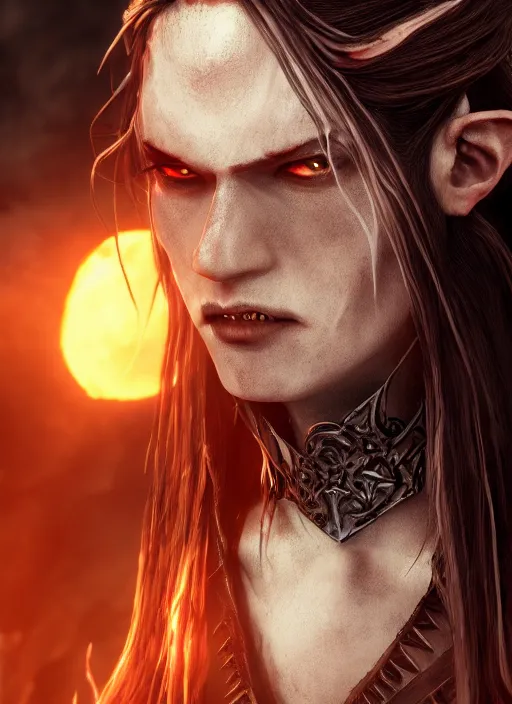 Image similar to vampire, ultra detailed fantasy, elden ring, realistic, dnd character portrait, full body, dnd, rpg, lotr game design fanart by concept art, behance hd, artstation, deviantart, global illumination radiating a glowing aura global illumination ray tracing hdr render in unreal engine 5