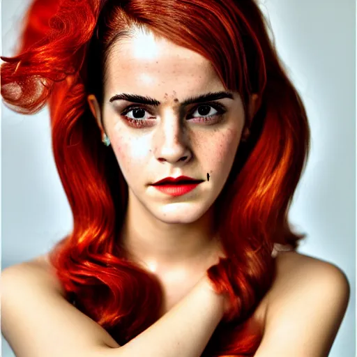 Prompt: Emma Watson as Jessica Rabbit, (EOS 5DS R, ISO100, f/8, 1/125, modelsociety, symmetric balance)