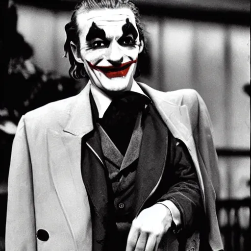 Image similar to peter o'toole as joker without makeup, movie still, 1 9 6 0 s