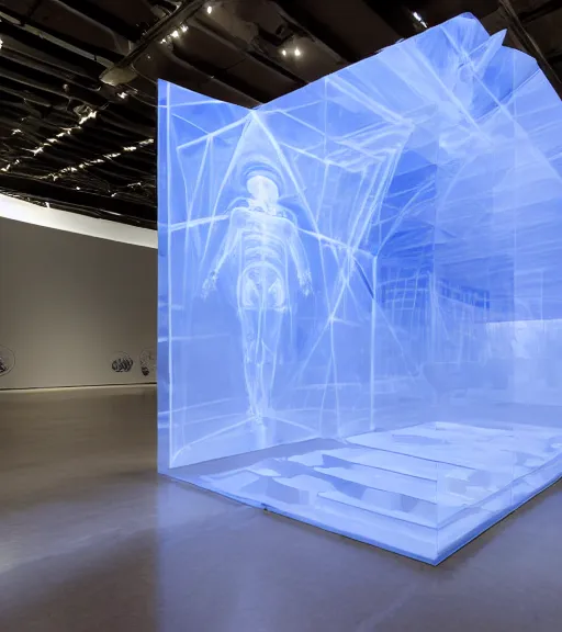 Image similar to x - ray architecture installation, art exhibition, biennale, museum, vr lens, virtual