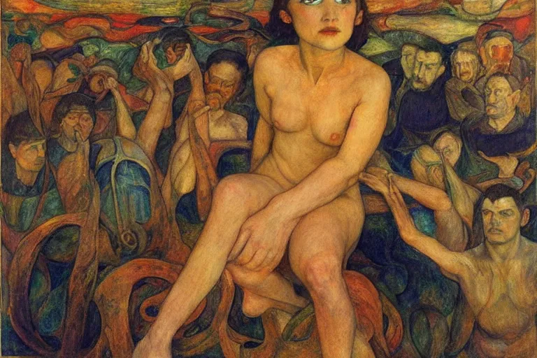 Image similar to the wake of the unseen object,by Annie Swynnerton and Diego Rivera, symbolist, dramatic lighting, elaborate geometric ornament, Art Brut, smooth, sharp focus, extremely detailed, Adolf Wölfli