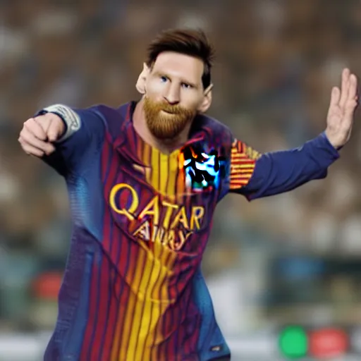 Image similar to Lionel Messi as an Avenger, Hyper realistic 8k