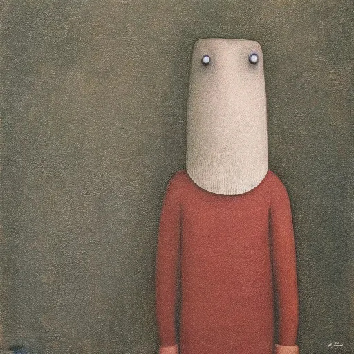 Prompt: a portrait of a character by Shaun Tan