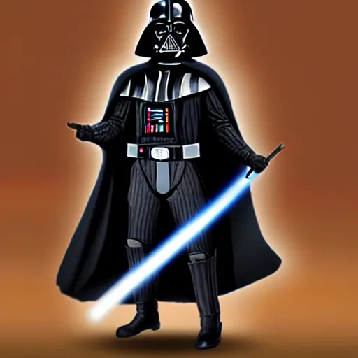 Prompt: Darth Vader in wizard cape using a magic wand