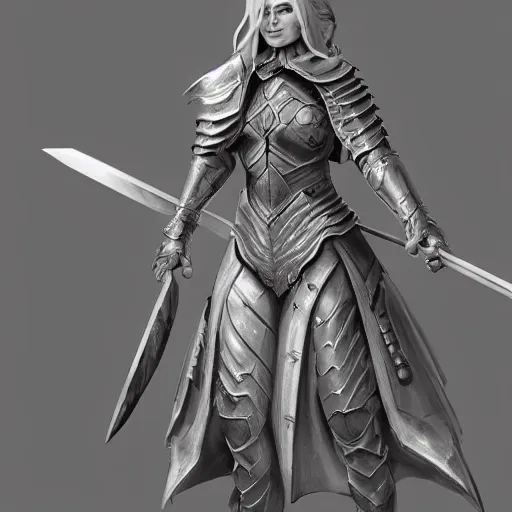 Image similar to a woman dressed in armor and holding a sword, concept art by senior character artist, polycount, fantasy art, polycount, concept art, zbrush