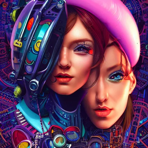 Image similar to lofi clockpunk portrait, pixar style, by tristan eaton stanley artgerm and tom bagshaw.