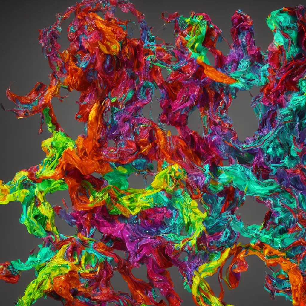 Image similar to painful pleasures by lynda benglis, octane render, colorful, 4 k, 8 k