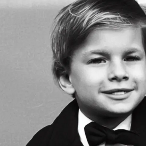 Image similar to photo of young donald trump in new york, black and white