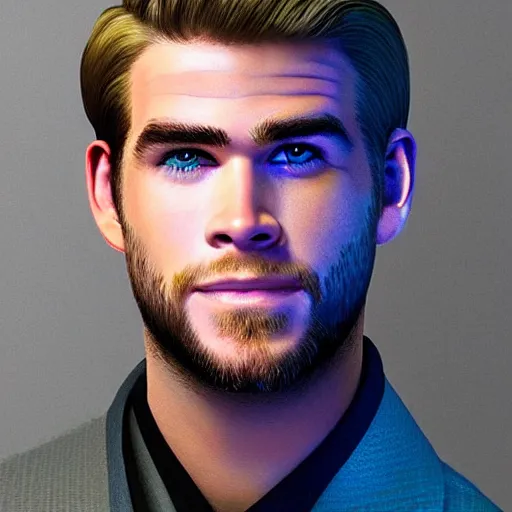 Image similar to “ a realistic detailed photo of a guy who is an attractive humanoid who is half robot and half humanoid, who is a male android, actor liam hemsworth, shiny skin, posing like a statue, blank stare, at the museum, on display ”