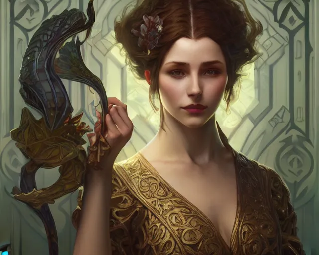 Image similar to photography of cfa voysey, deep focus, d & d, fantasy, intricate, elegant, highly detailed, digital painting, artstation, concept art, matte, sharp focus, illustration, hearthstone, art by artgerm and greg rutkowski and alphonse mucha