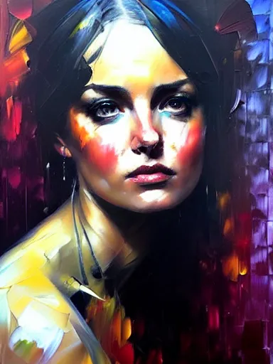 Image similar to neo - baroque portrait of a woman painted by henry asencio, leonid afremov, casey baugh, sandra chevrier, peter coulson : : hyperreal, painting, realism