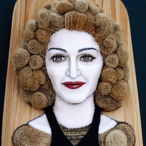 Image similar to madonna made from wood and wool only