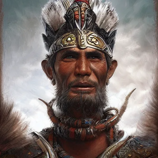 Prompt: digital painting of tupan, tupi guarani god of thunder, by filipe pagliuso and justin gerard, fantasy, highly detailed, realistic, intricate, portrait