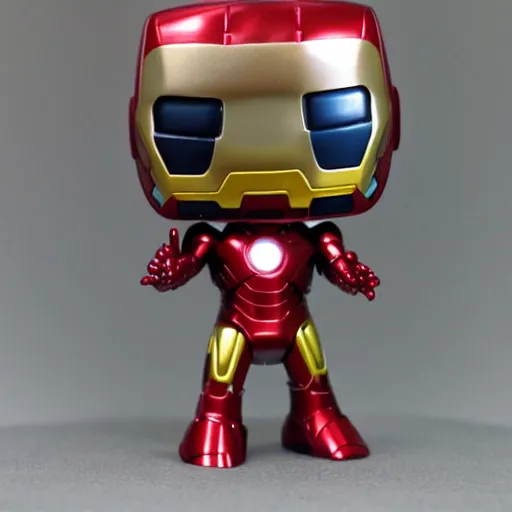 Prompt: iron man as funko pop toy