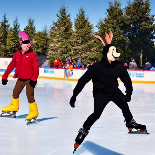 Image similar to looney tunes ice skating in heat