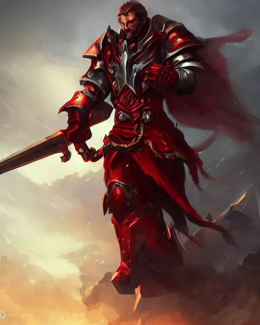 Image similar to paladin red, fantasy art, trending on artstation