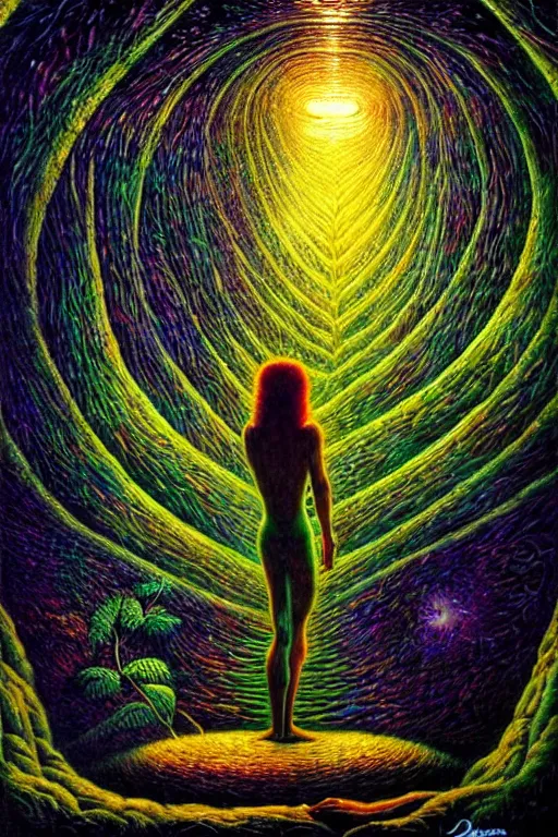 Prompt: The Ayahuasca Spirit, by David A. Hardy