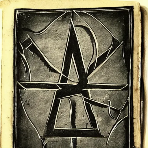Prompt: magic protection iconography old book vintage bible occult rune sketch alchemy ink