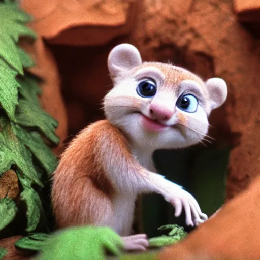 Image similar to cute claymation squirel over the hedge ice age